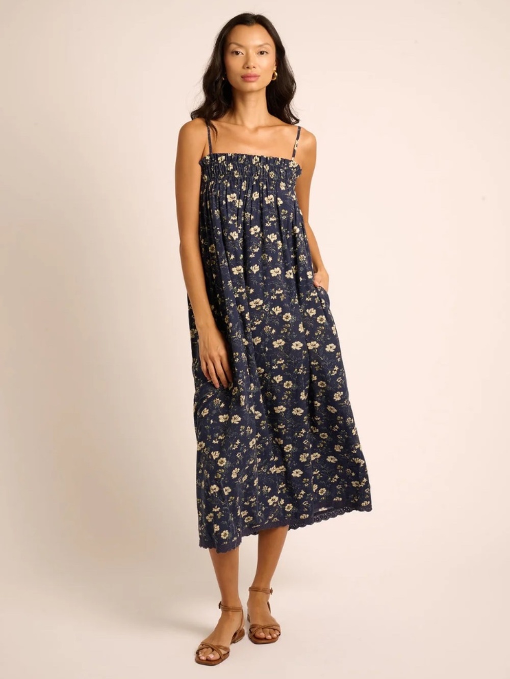 La Maregold Sammy Dress in Indigo Chintz Floral, Size S